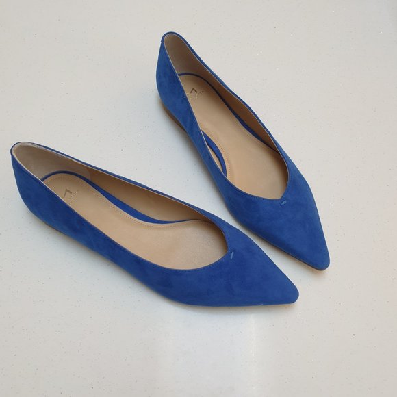 Marc Fisher Royal Blue Suede Pointed Toe Flats Size 8.5 Like Brand New - Picture 6 of 15